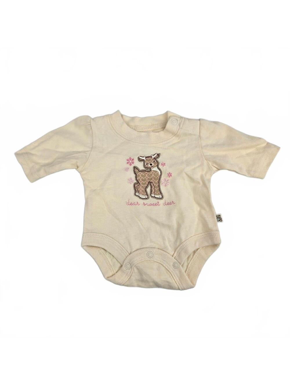 Vintage Baby Girl Clothes George Dear Sweet Deer Preemie Long Sleeve Bodysuit